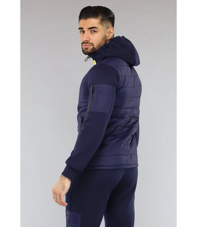 NEW2601 Navy Tracksuit met Gewatteerd Jasje