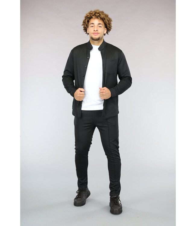 Zwarte Heren Pantalon Suit met Blouse