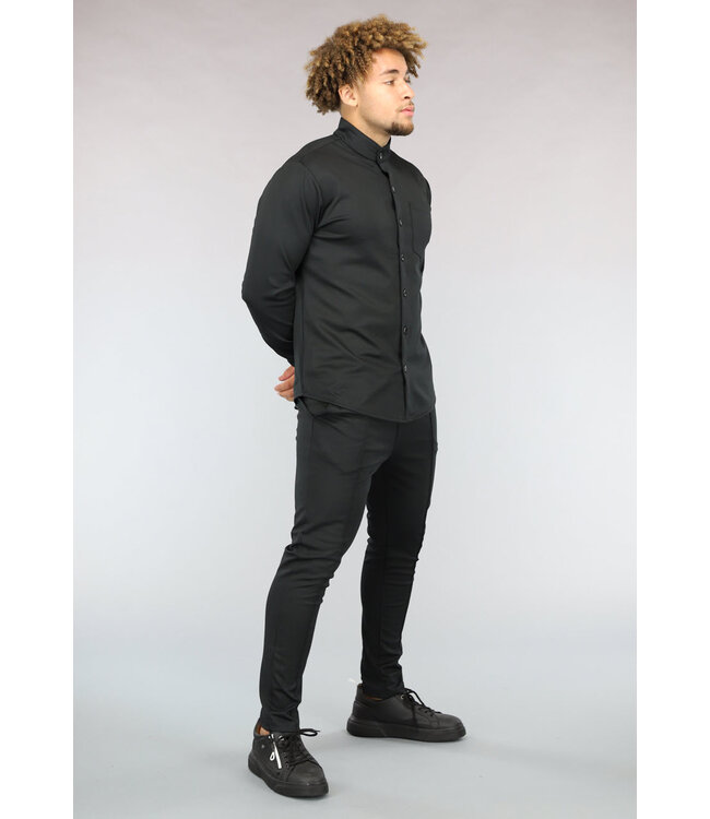 Zwarte Heren Pantalon Suit met Blouse