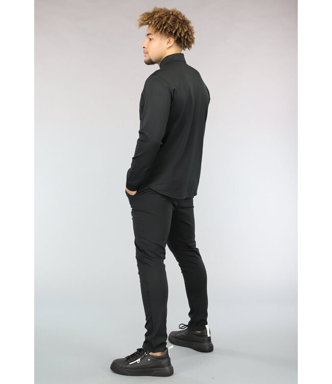 Zwarte Heren Pantalon Suit met Blouse