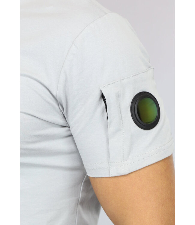 Lichtgrijze Casual Heren Short Set met Spiegeltje
