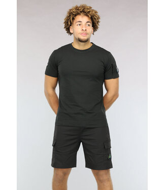 Zwarte Casual Heren Short Set met Spiegeltje
