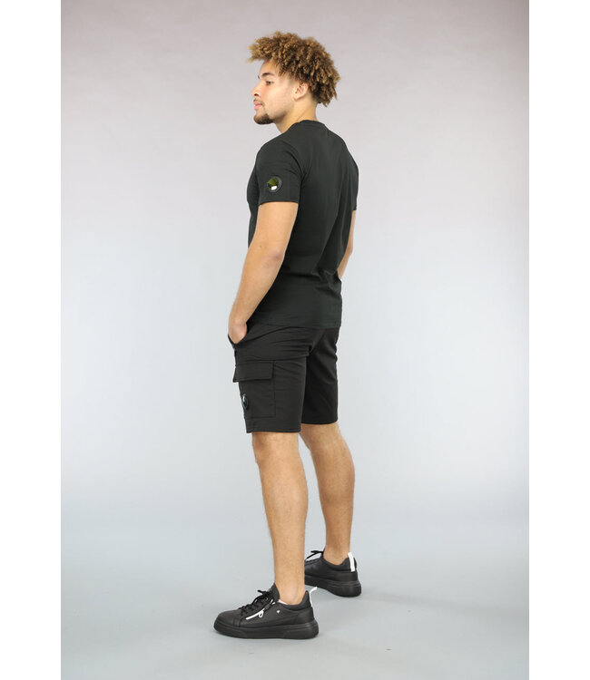 Zwarte Casual Heren Short Set met Spiegeltje