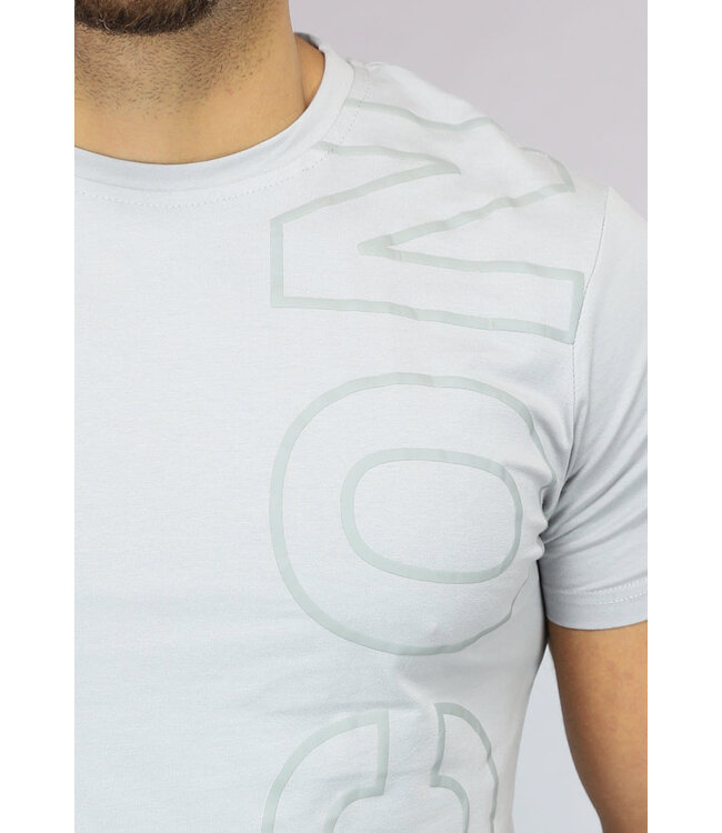 Casual Grijze Mannen Short Set met Opdruk