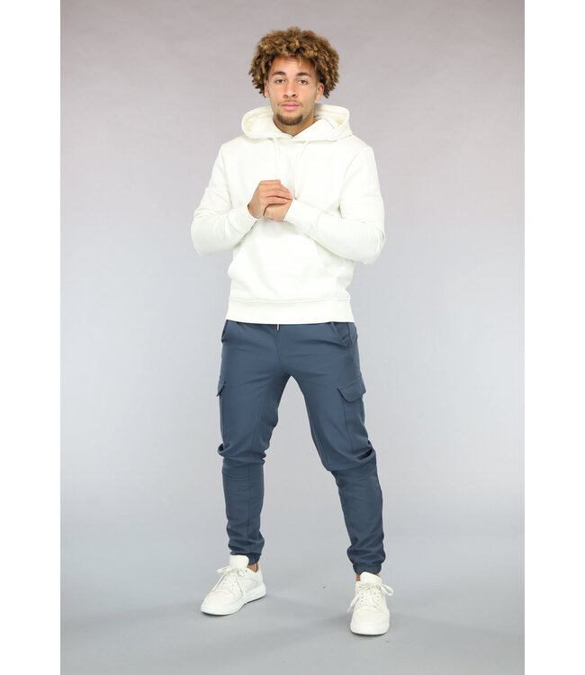 Antraciet Blauwe Utility Broek van Travel Stof