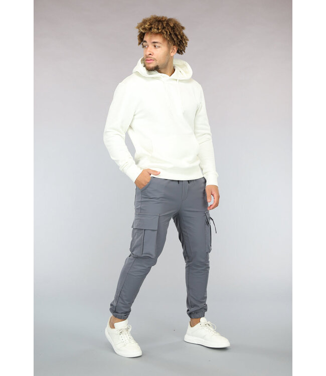 Antraciet Utility Broek met Rits Detail