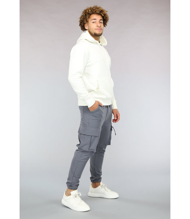 Antraciet Utility Broek met Rits Detail