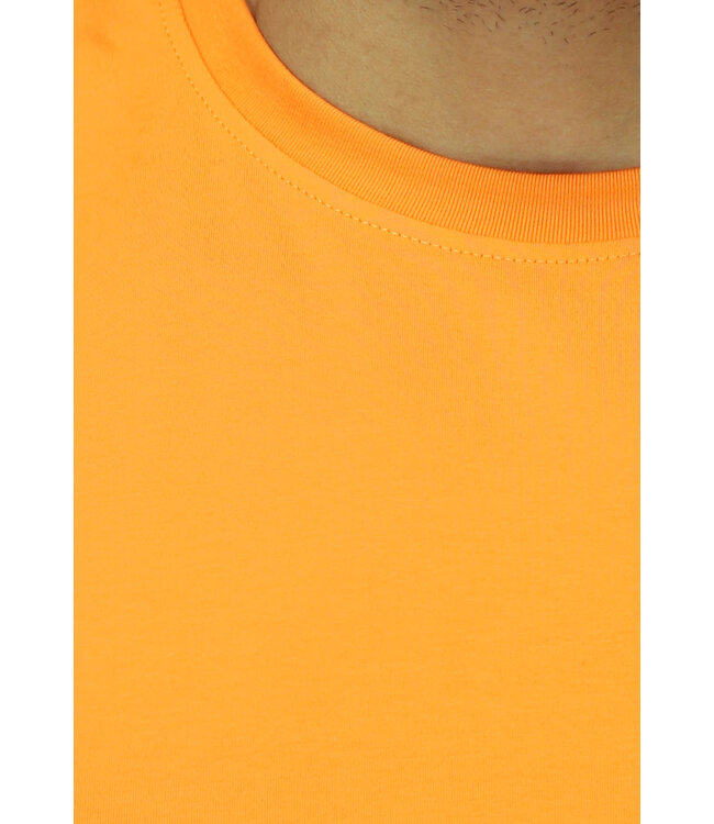 Strak Aansluitend Oranje Muscle Fit T-shirt voor Heren met Stretch