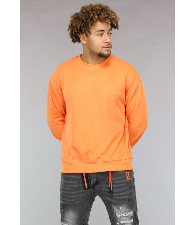 NEW0902 Basic Oranje Heren Sweater