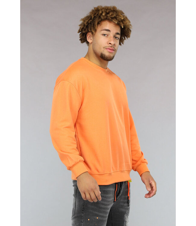 NEW0902 Basic Oranje Heren Sweater