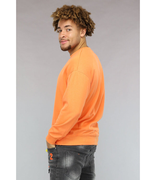 NEW0902 Basic Oranje Heren Sweater