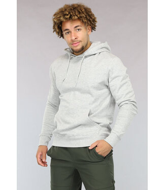 NEW0902 Grijze Basic Heren Hoodie