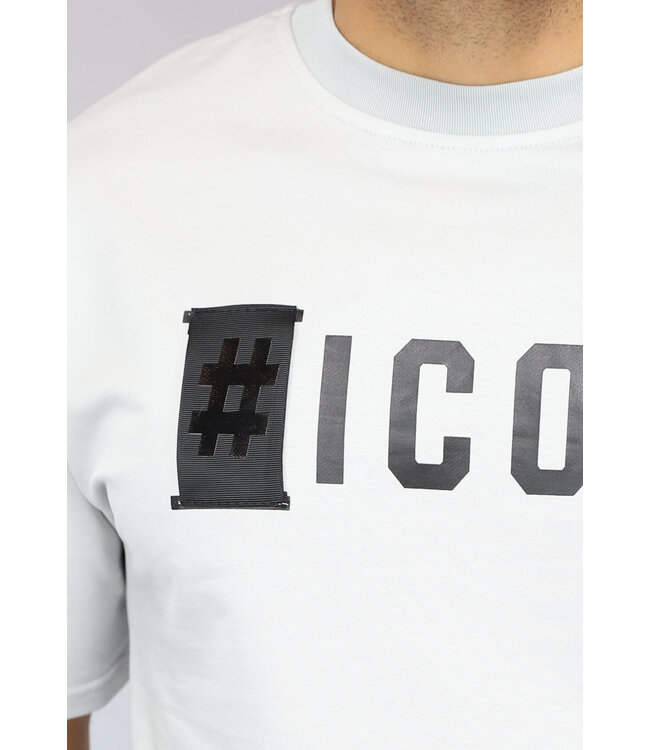 Lichtgrijze Heren Zomer Set met Hashtag Details
