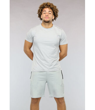 Lichtgrijze Tweedelige Korte Mouwen Set