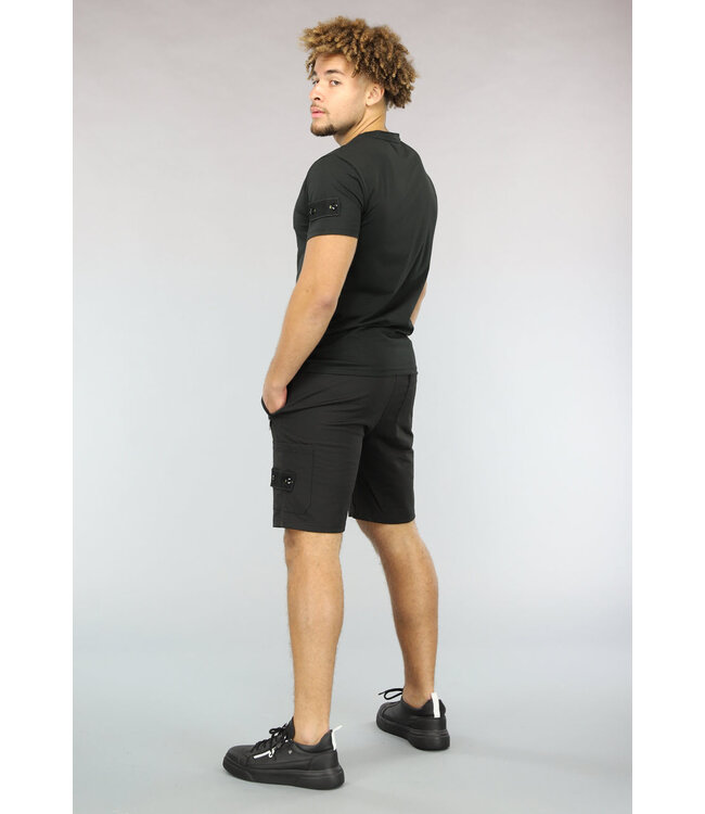 Zwarte Heren Short Set met Tags
