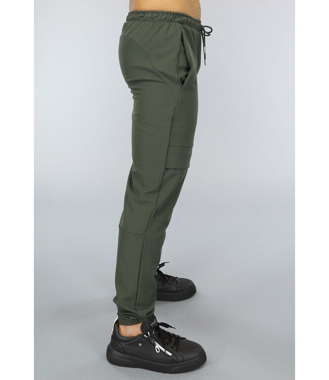 Khaki Utility Broek met Cargo Zakken