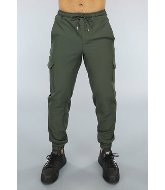 slim fit cargo broek travelstof