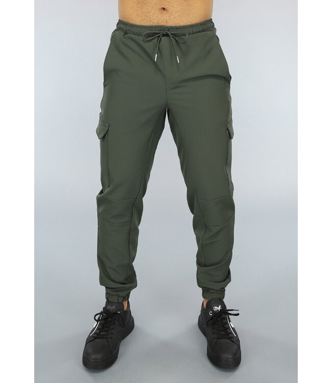 Donkergroene Utility Broek van Travel Stof