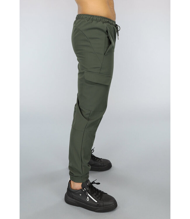 Donkergroene Utility Broek van Travel Stof