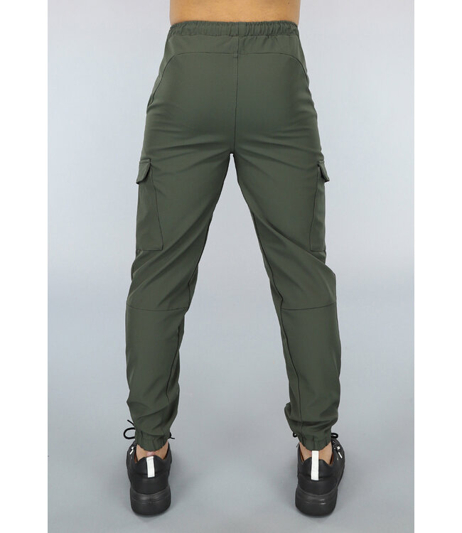 Donkergroene Utility Broek van Travel Stof