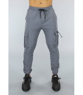 Antraciet Utility Broek met Rits Detail