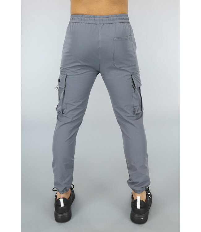 Antraciet Utility Broek met Rits Detail