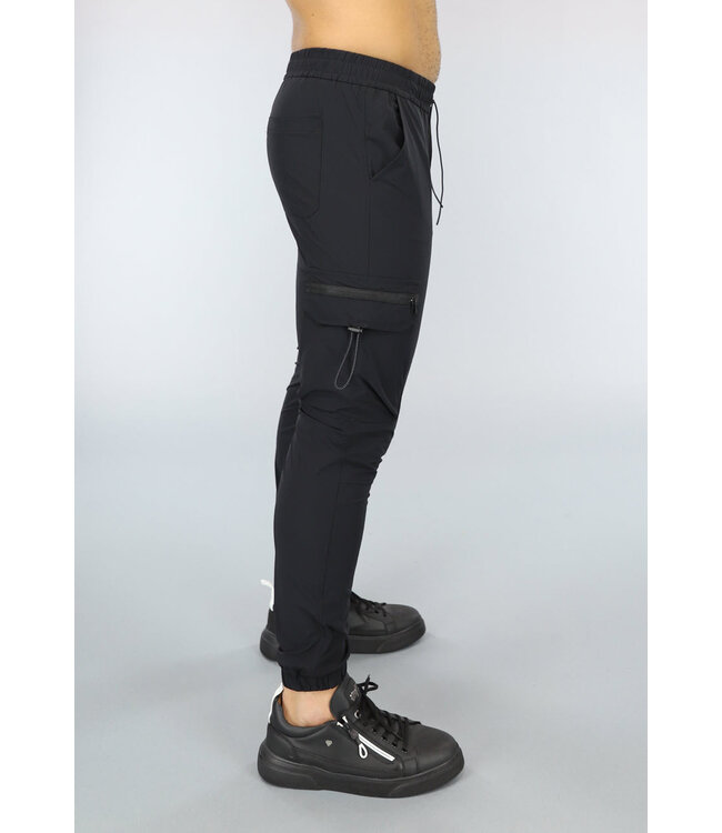 NEW0902 Basic Zwarte Heren Cargo Broek