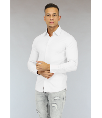 NEW0610 Wit Casual Slim Fit  Heren Overhemd