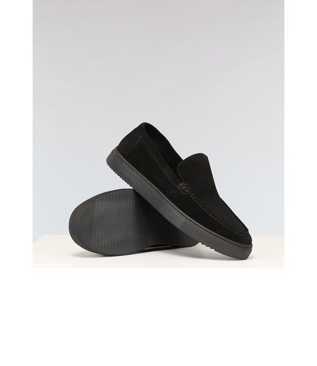 NEW2302 Luxe Zwarte Suèdelook Loafers