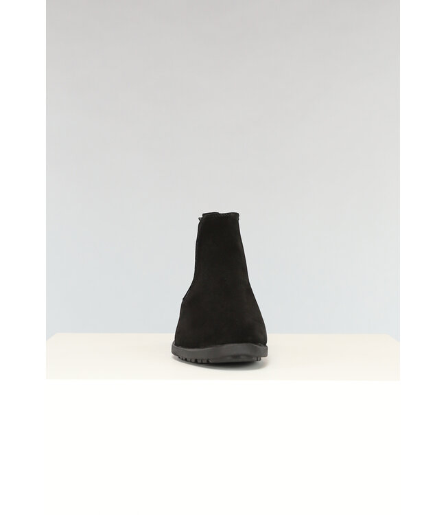 Zwarte Suèdelook Chelsea Boots met Zwarte Zool