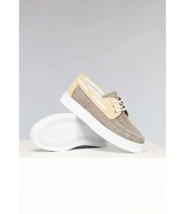 Taupe Gemêleerde Heren Bootschoenen