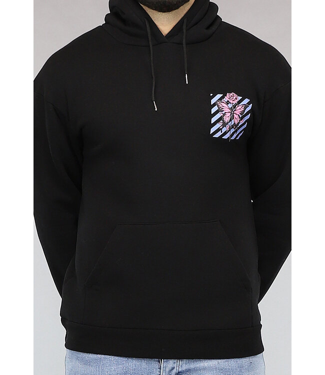 Zwarte Vlinder Heren Hoodie