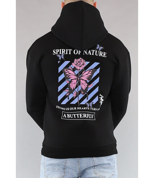 NEW2302 Zwarte Vlinder Heren Hoodie