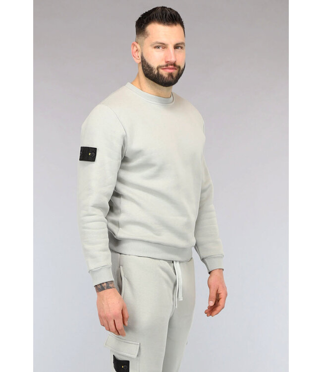 Taupe/Grijs Trainingspak met Emblemen