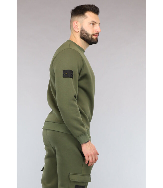 Legergroen Heren Huispak met Patches