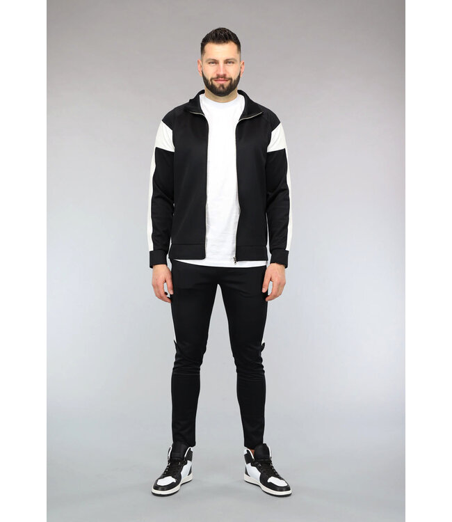 Zwart Heren Trainingspak met Witte Details