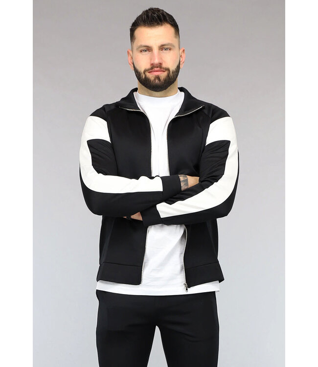 Zwart Heren Trainingspak met Witte Details