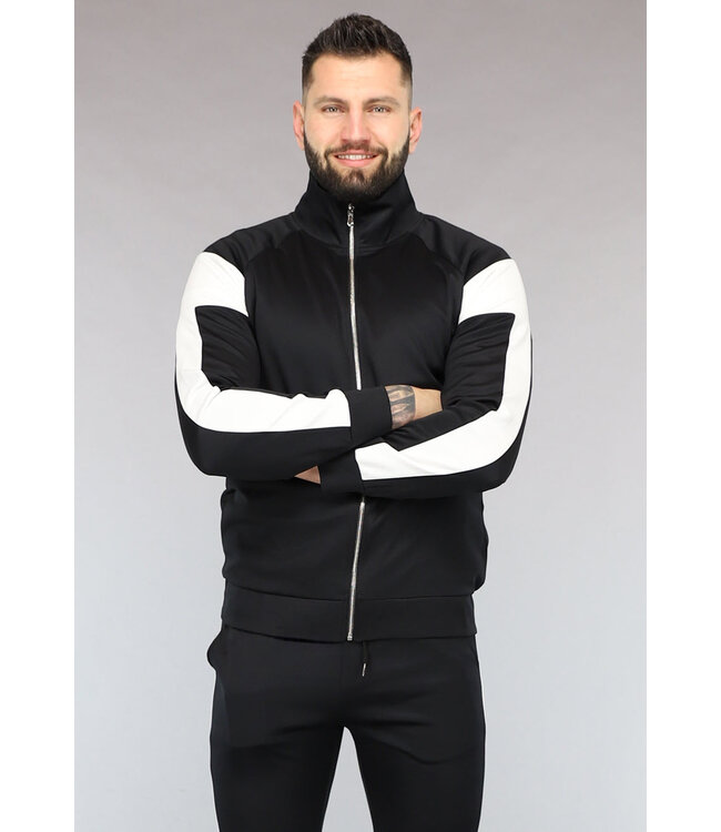 Zwart Heren Trainingspak met Witte Details