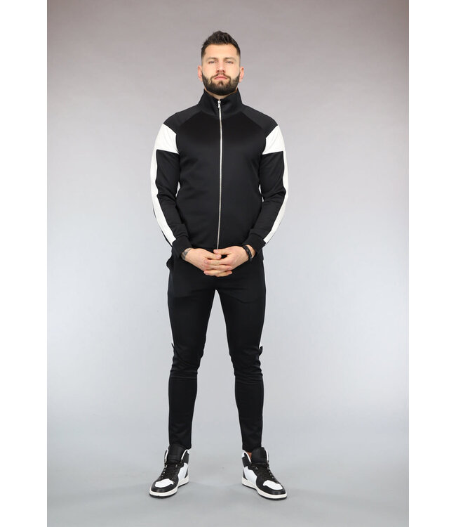 Zwart Heren Trainingspak met Witte Details