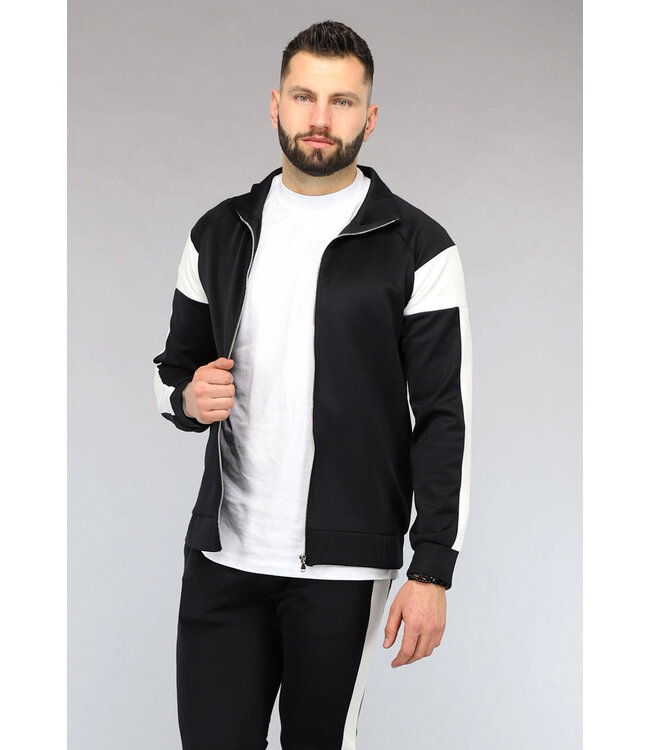 Zwart Heren Trainingspak met Witte Details