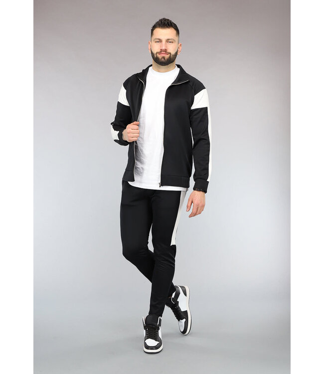 Zwart Heren Trainingspak met Witte Details