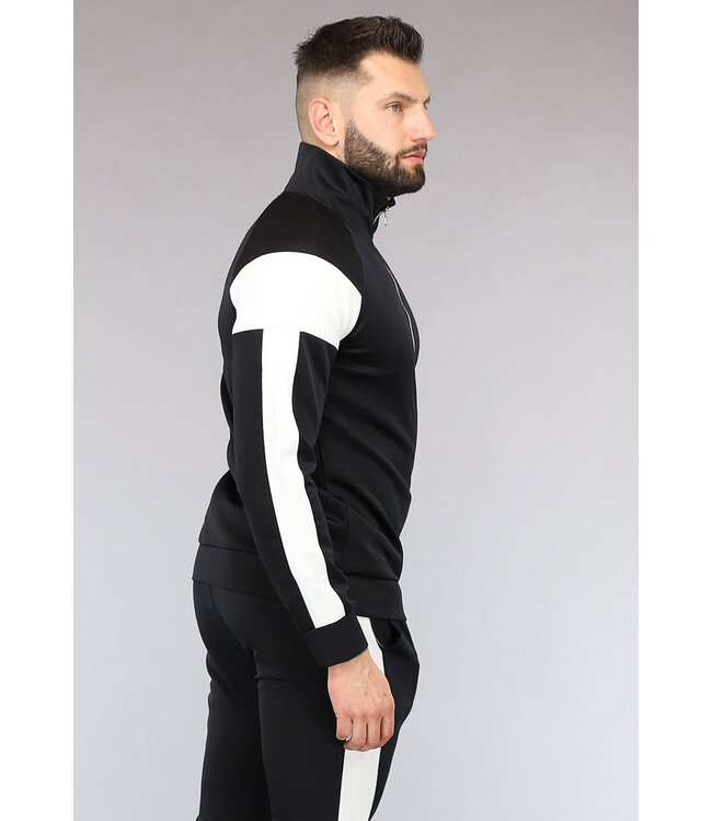Zwart Heren Trainingspak met Witte Details