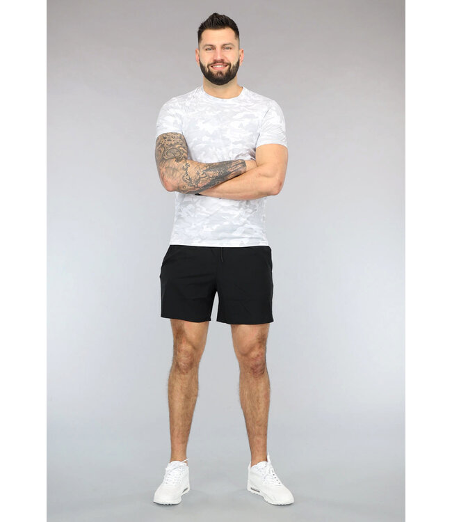 Wit Camouflage Sport Tenue met Zwart Broekje