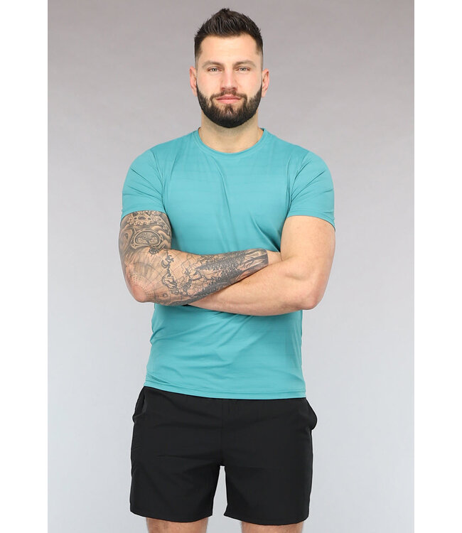 Ademende Turquoise Trainingstenue met Korte Broek
