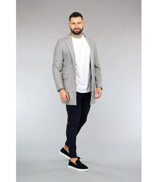 Grijze Heren Trenchcoat met Zakken