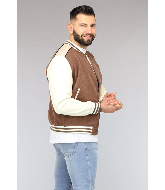 Vintage Look Mannen Bomber Jas in Bruin