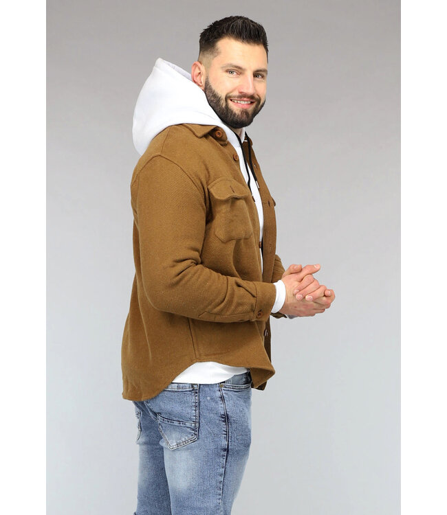 Heren Overshirt in Bruin met Knopen