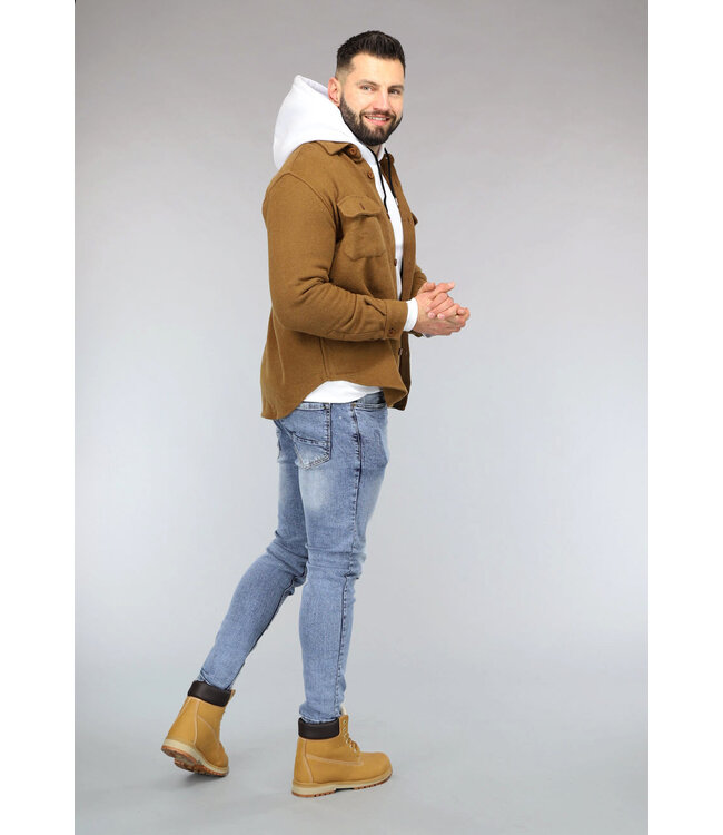 Heren Overshirt in Bruin met Knopen
