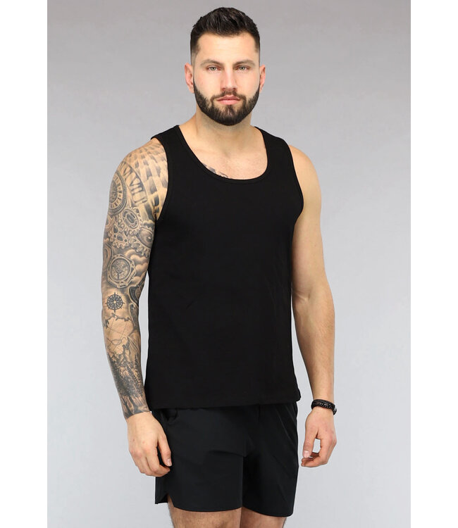 NEW2302 Zwarte Basic Heren Tanktop