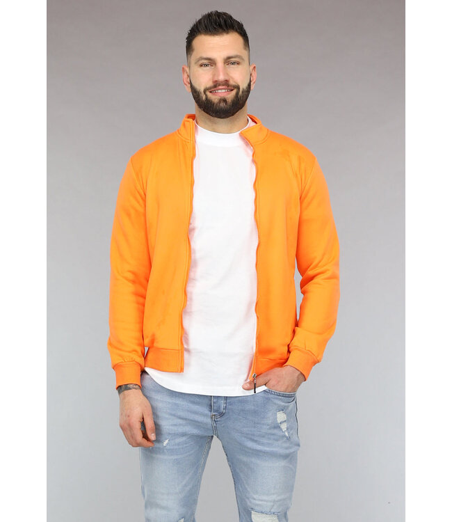 NEW2302 Oranje Vest met Teddy Voering